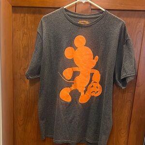 Disney Gray and Orange Mickey Halloween Tee